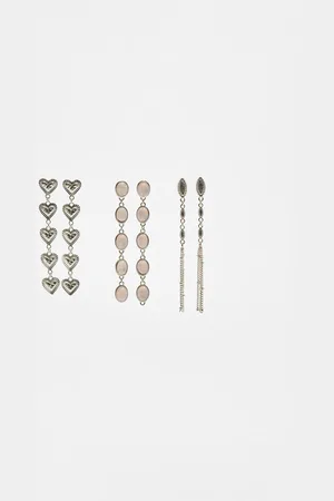 Stradivarius Set of 3 heart earrings OS