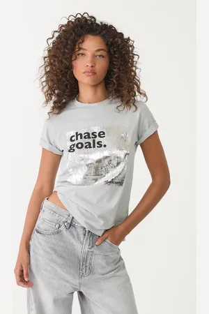 Stradivarius Metallic printed T-shirt XS