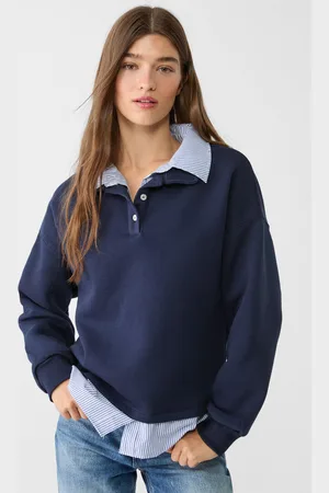 Stradivarius Contrast poplin polo shirt XL
