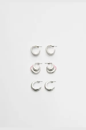 Stradivarius Set of 3 textured earrings OS
