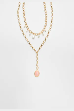 Stradivarius Set of 2 lariat necklaces OS