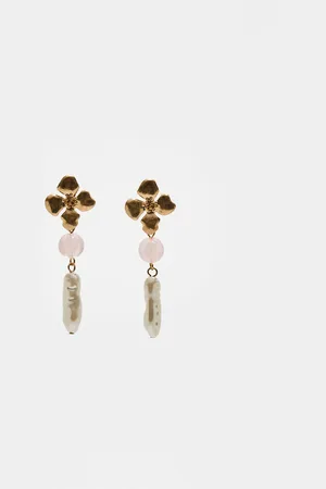 Stradivarius Flower dangle earrings OS