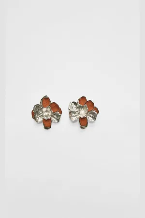 Stradivarius Contrast flower earrings OS