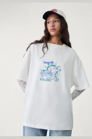 Stradivarius Oversize heavy cotton printed T-shirt XS