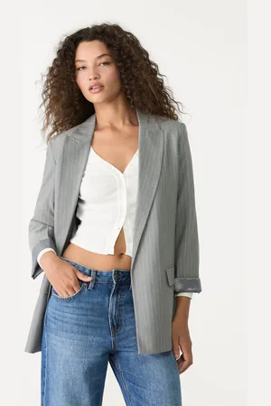 Stradivarius Flowing open striped blazer M