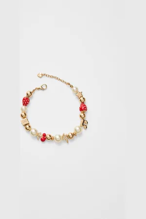 Stradivarius Strawberry and faux pearl bracelet OS