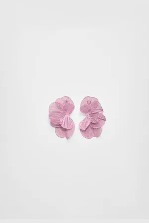 Stradivarius Textured flower fan earrings OS