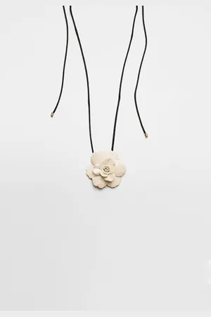 Stradivarius Cord necklace with metal flower OS