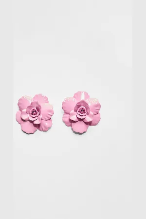 Stradivarius Contrast metal flower earrings OS