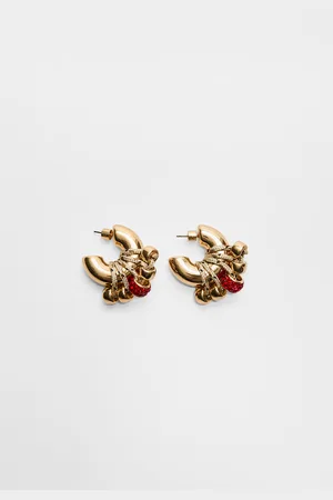 Stradivarius Rope hoop earrings OS