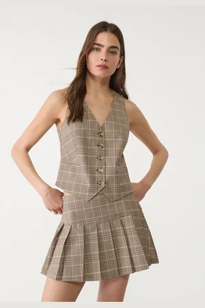 Stradivarius Short check waistcoat XS