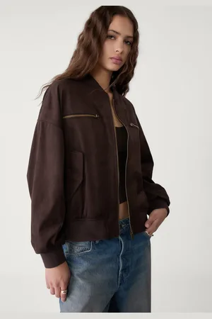 Stradivarius Faux suede bomber jacket L