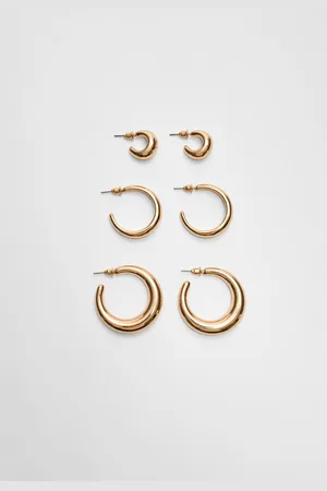 Stradivarius Set of 3 hoop earrings OS