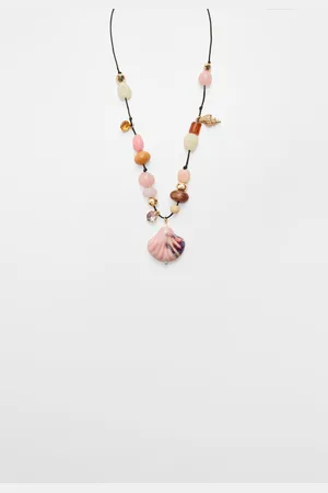 Stradivarius Seashell beaded necklace OS