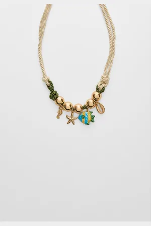 Stradivarius Cord necklace with fish charm OS