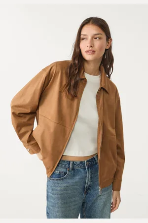 Stradivarius Faux suede bomber jacket S