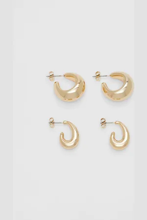 Stradivarius Set of 2 pairs of hoop earrings OS