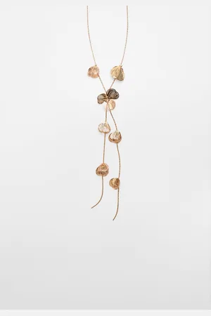 Stradivarius Necklace with textured flowers OS