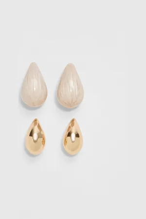 Stradivarius Set of 2 pairs of contrast droplet earrings OS