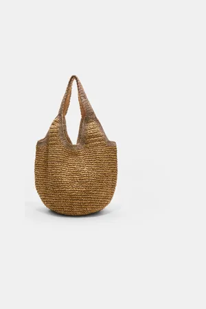 Stradivarius Shimmery raffia-style shopper bag OS
