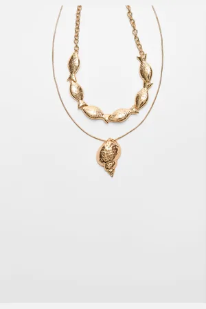 Stradivarius Set of 2 seashell and fish necklaces OS