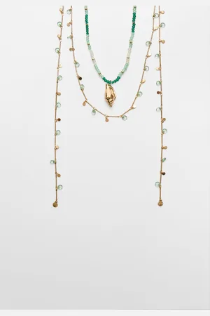 Stradivarius Set of 2 bead and seashell necklaces OS