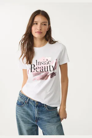 Stradivarius Metallic printed T-shirt XL
