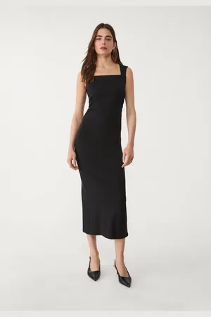 Stradivarius Midi dress with square neckline L