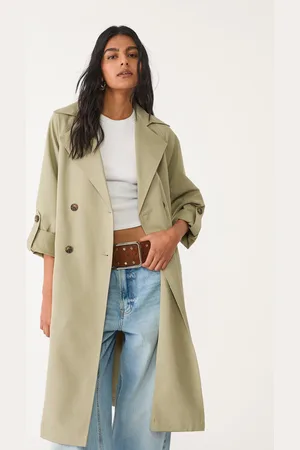 Stradivarius Long flowing trench coat with belt XS