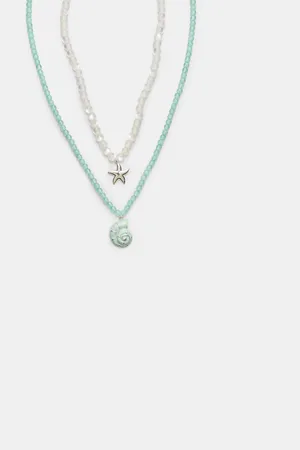 Stradivarius Set of 2 star and seashell necklaces OS