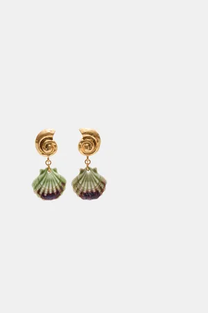 Stradivarius Seashell charm earrings OS
