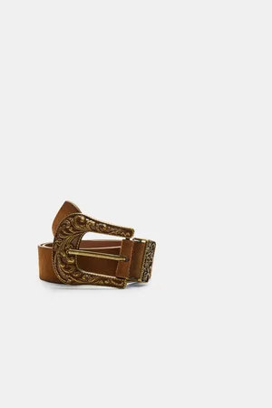 Stradivarius Cowboy belt with painted buckle 34