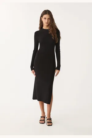 Stradivarius High neck knit midi dress S