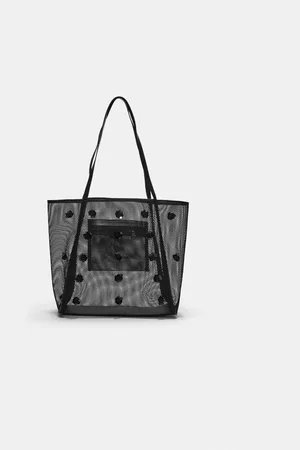 Stradivarius Floral mesh shopper bag OS