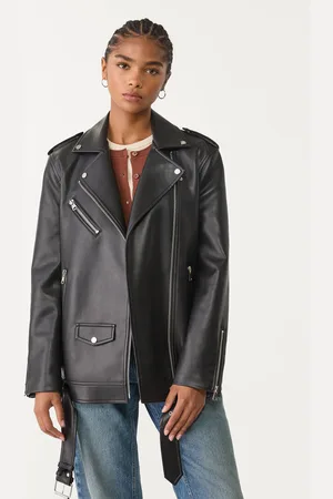 Stradivarius Oversized faux leather biker jacket M