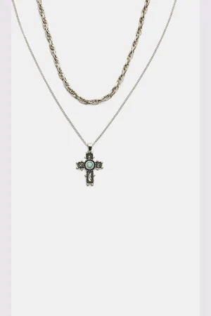 Stradivarius Set of 2 cross necklaces OS
