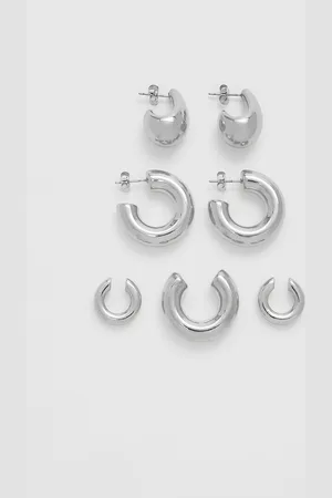 Stradivarius Set of 2 drop and hoop earrings and ear cuff OS
