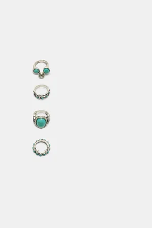 Stradivarius Set of 6 contrast rings OS