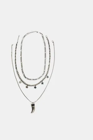 Stradivarius Set of 3 star and charm necklaces OS