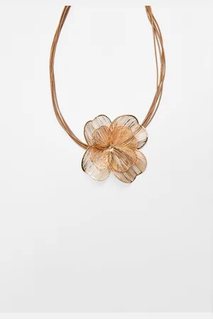 Stradivarius Maxi flower cord necklace OS