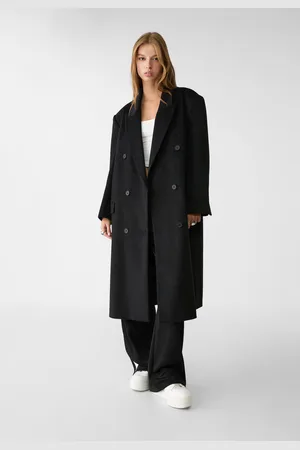Stradivarius Long oversize coat with pockets S