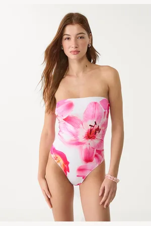 Stradivarius Floral bandeau swimsuit S