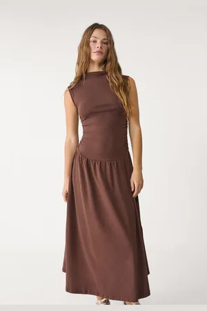 Stradivarius Funnel neck midi dress XS