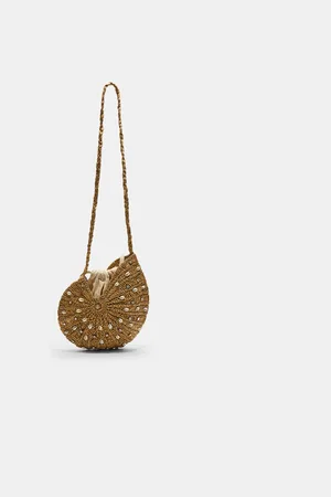 Stradivarius Raffia-style seashell crossbody bag OS