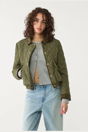 Stradivarius Contrast corduroy puffer jacket L