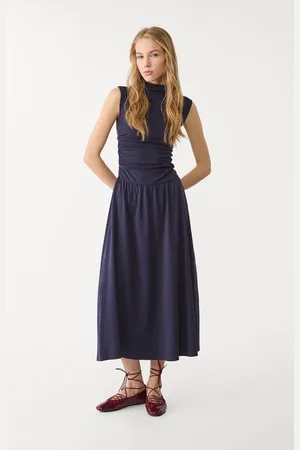 Stradivarius Funnel neck midi dress S