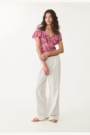 Stradivarius Flowing short sleeve top L