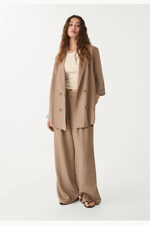 Stradivarius Striped linen blend kimono blazer XS