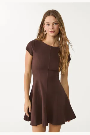 Stradivarius Ponte di Roma knit dress with short sleeves XL