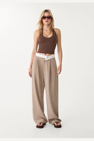Stradivarius Smart trousers with a fold-over waistband 16